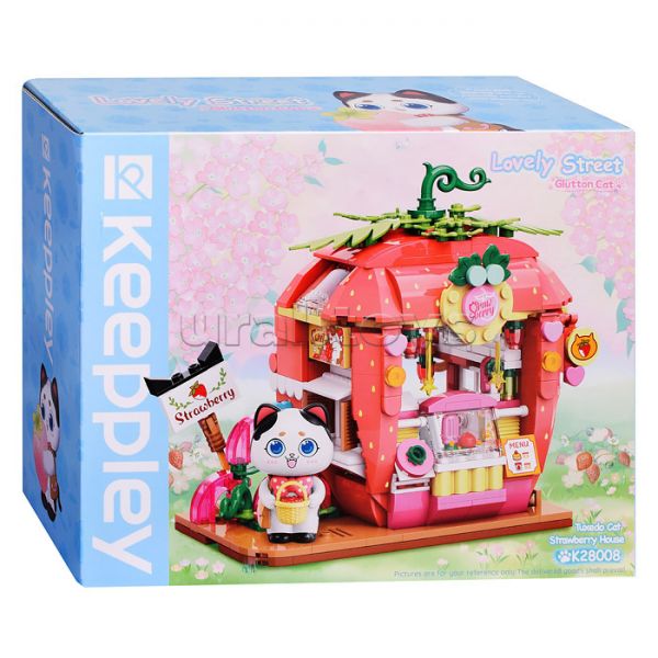 Construction set "Strawberry" (350 pieces) in a box